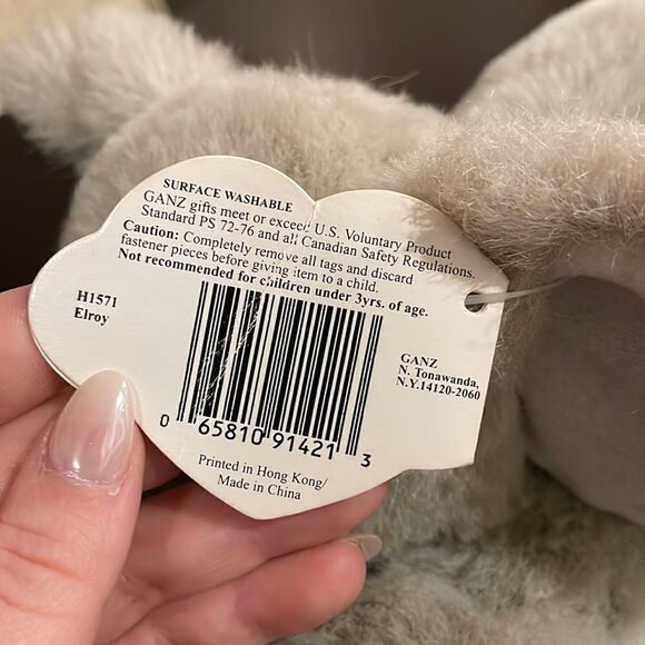 Ganz 1995 Elephant Plush Elroy H1571 16 Inch All Tags Excellent Condition NWT - Picture 9 of 9